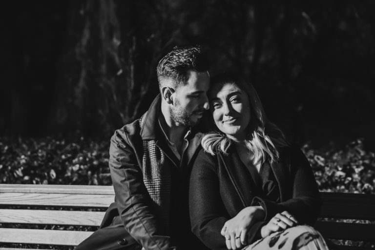 Couple sitting on a bench
