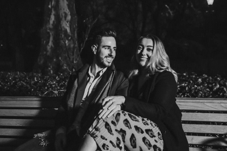 Couple sitting on a bench