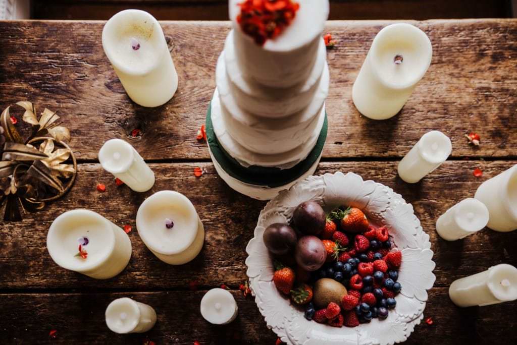 Three tier wedding cake at the Fine art Wedding , London , Hammersmith Town Hall