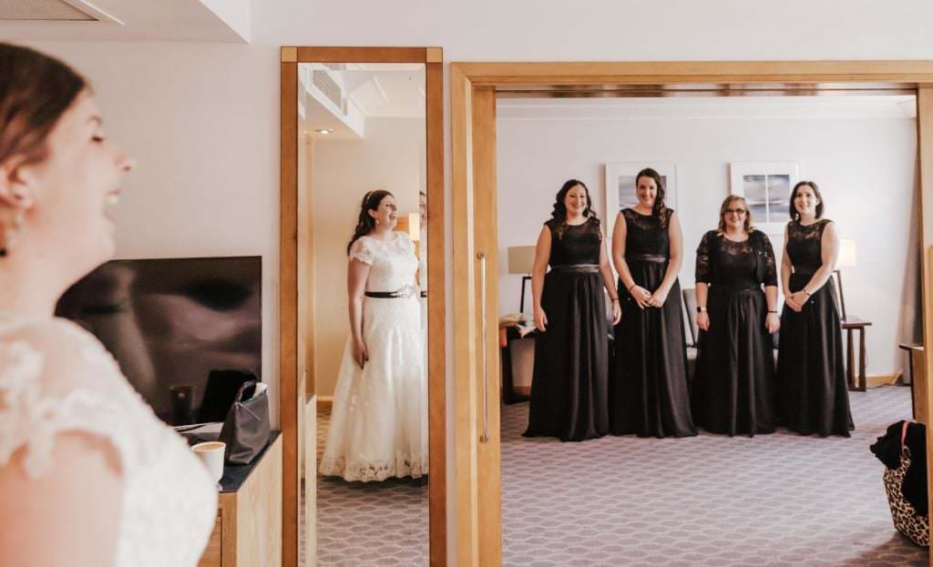 Wedding brides maids at the hotel, Hilton watford Celebratory drink